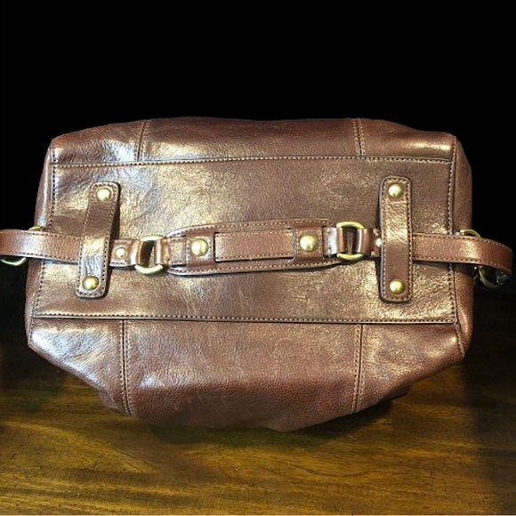COACH Vintage Large Full Grain Brown Leather Top Handle Shoulder Bag NWOT - Picture 7 of 17